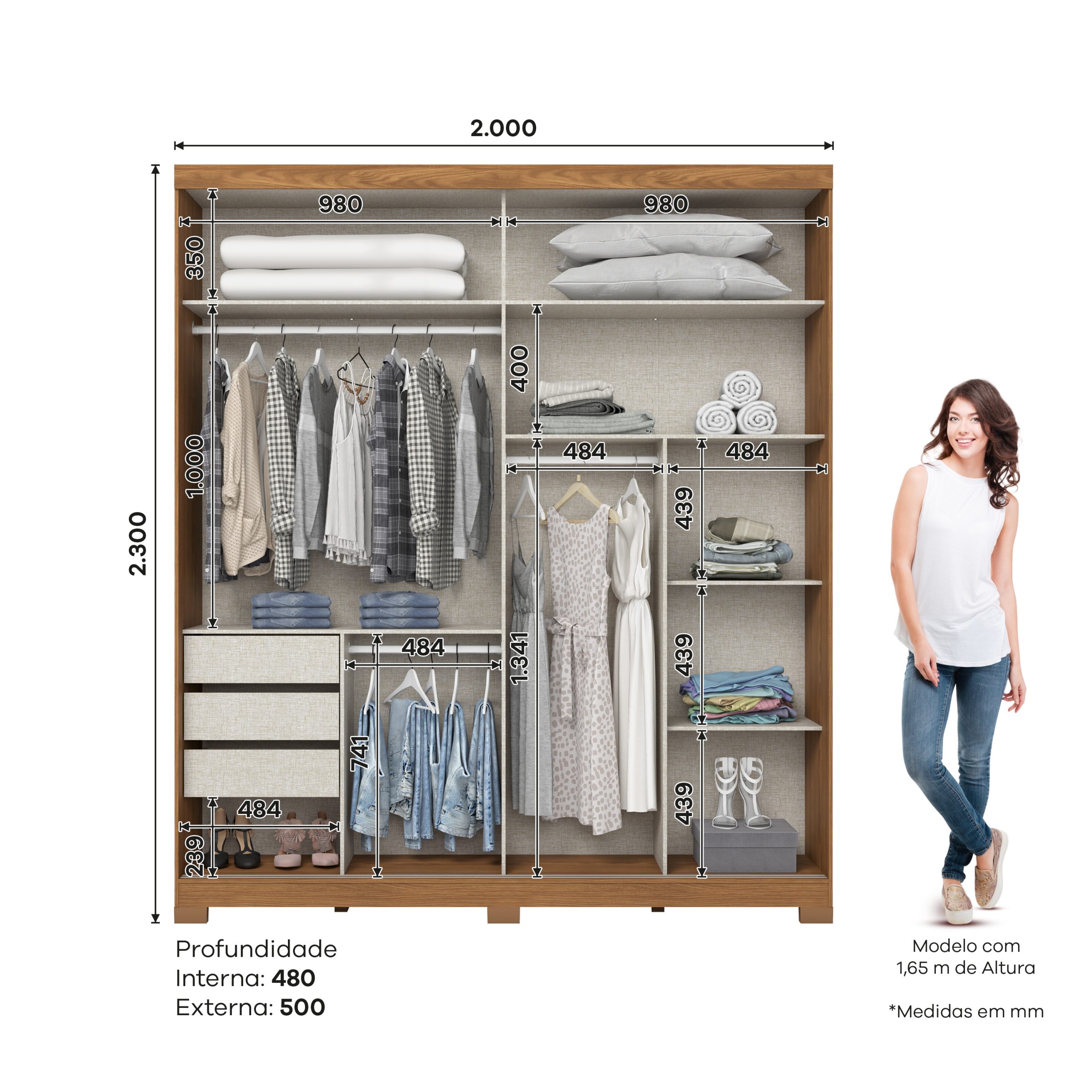 como saber a medida do guarda-roupa ideal 