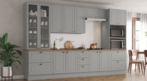 Cozinha modulada com fogão cooktop