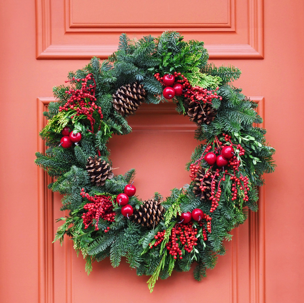 Guirlanda de Natal na porta