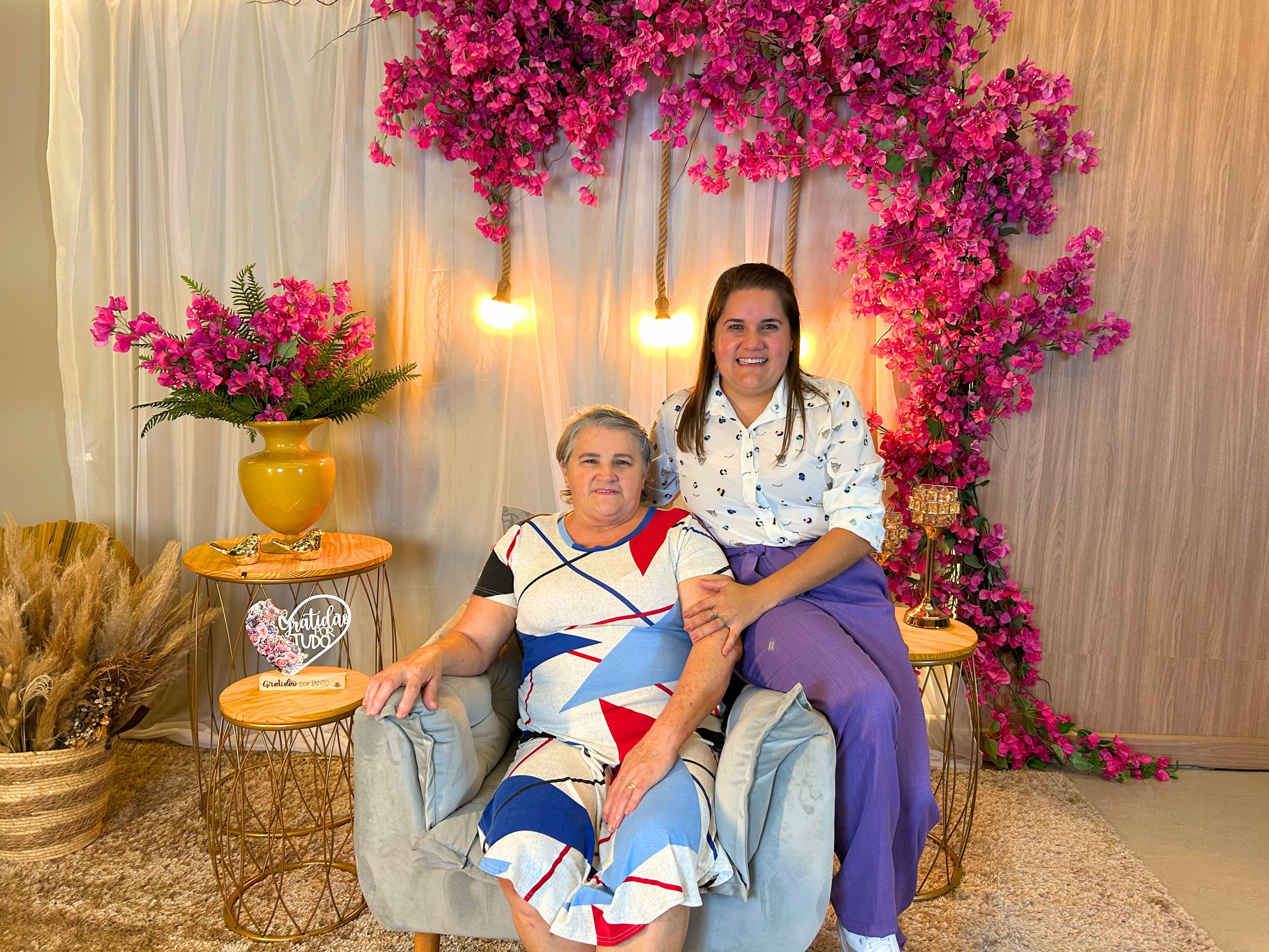 Cenário preparado para as gravações de Dia das Mães