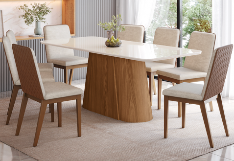 Mesa de Jantar Olivia 8 lugares: charme e funcionalidade para a sua ceia de Natal